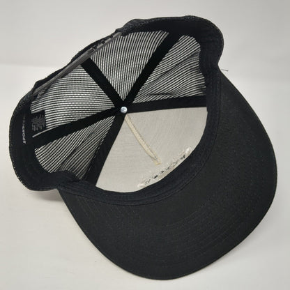 Portneuf Valley Snapback Trucker Hat Black One Size Mesh Back Sport-Tek