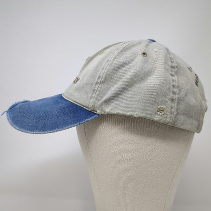 Turtle Bay Redding California Baseball Cap Beige Blue One Size Distressed Hat