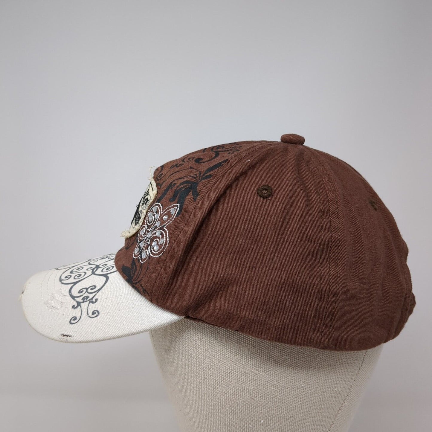 Explus W247 Slideback Hat Brown One Size Adjustable Embroidered Rhinestone