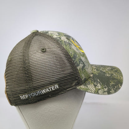 RepYourWater Trucker Hat Green One Size Camo Idaho Topo Yellow Snapback Mesh Hat