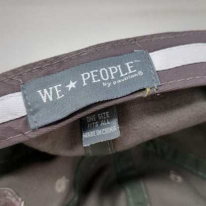 We People Baseball Cap Gray One Size Beer Patch Frayed Slideback Hat Underbrim