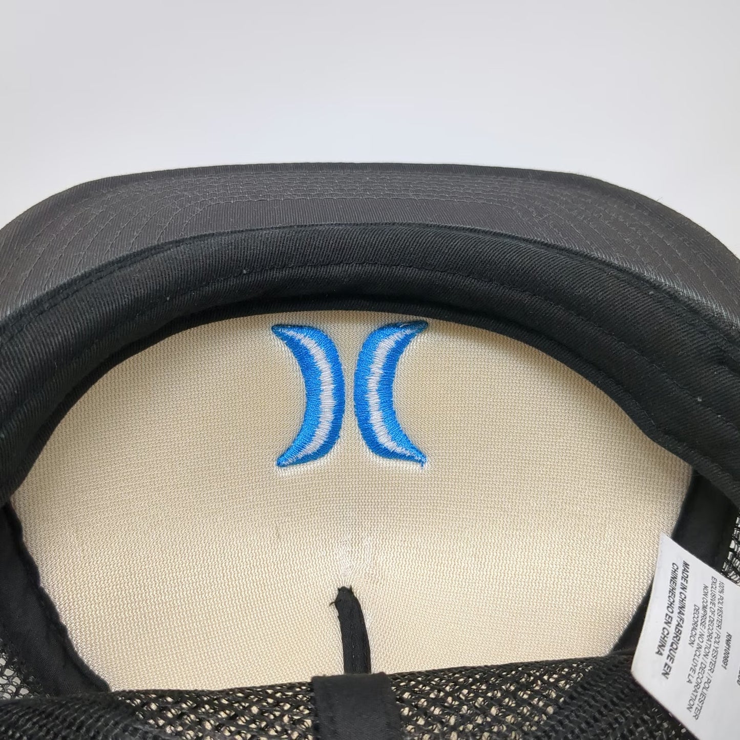Hurley Trucker Hat Gray Blue One Size Mesh Foam Front Snapback Flat Brim Logo