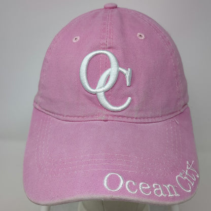 Lucky 7 USA Baseball Cap Pink One Size Embroidered Ocean City Strapback Hat