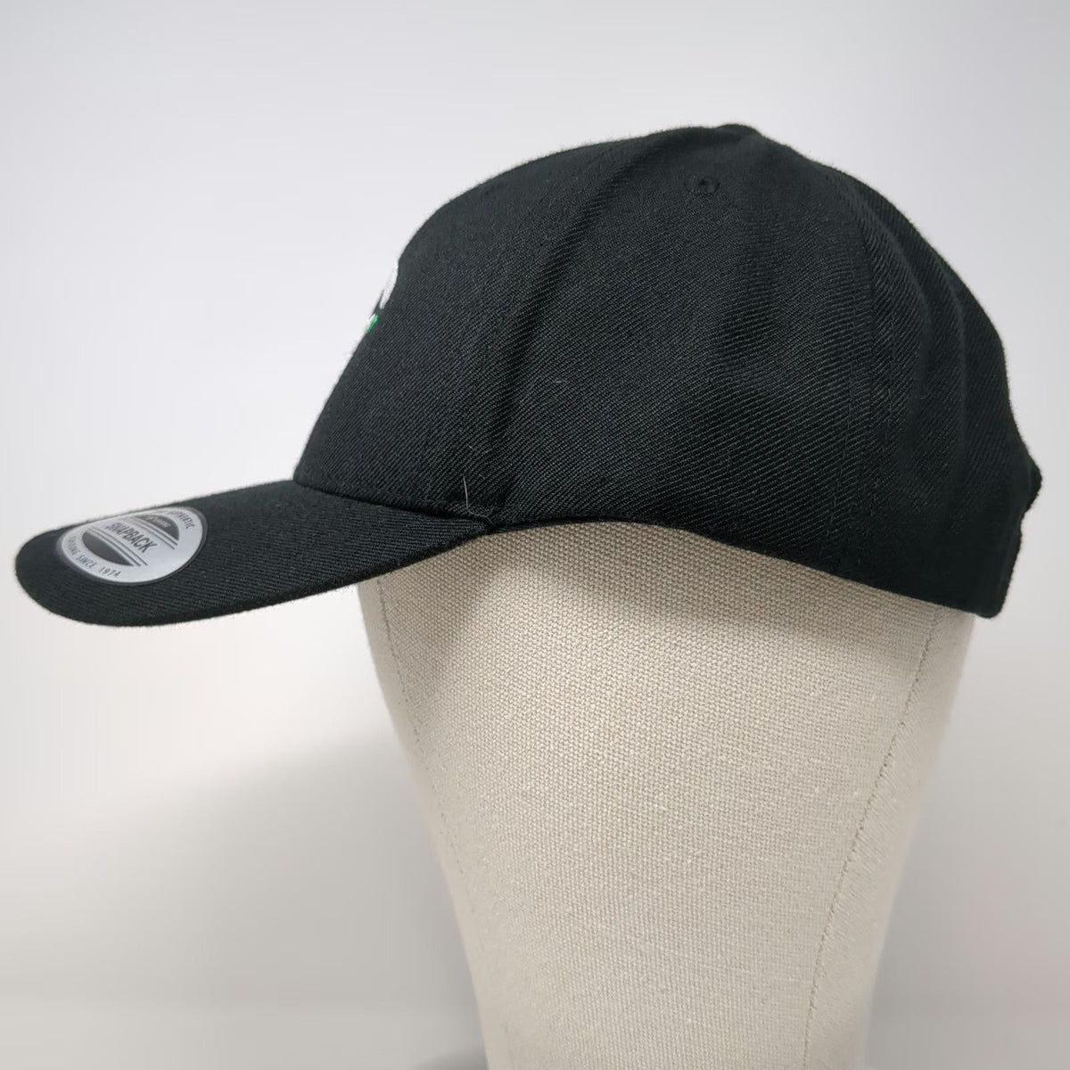 Yupoong Snapback Hat Black One Size USS Easy Safe Clean Logo Structured 6 Panel