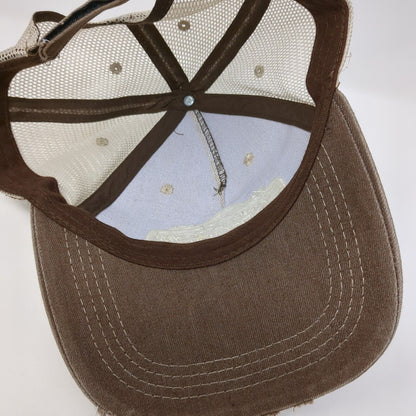 Created by God Built For A Purpose Strapback Hat Brown OS Adjustable Distressed