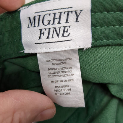 Happy Camper Slideback Hat Green OSFA Adjustable Embroidered Mighty Fine Cotton