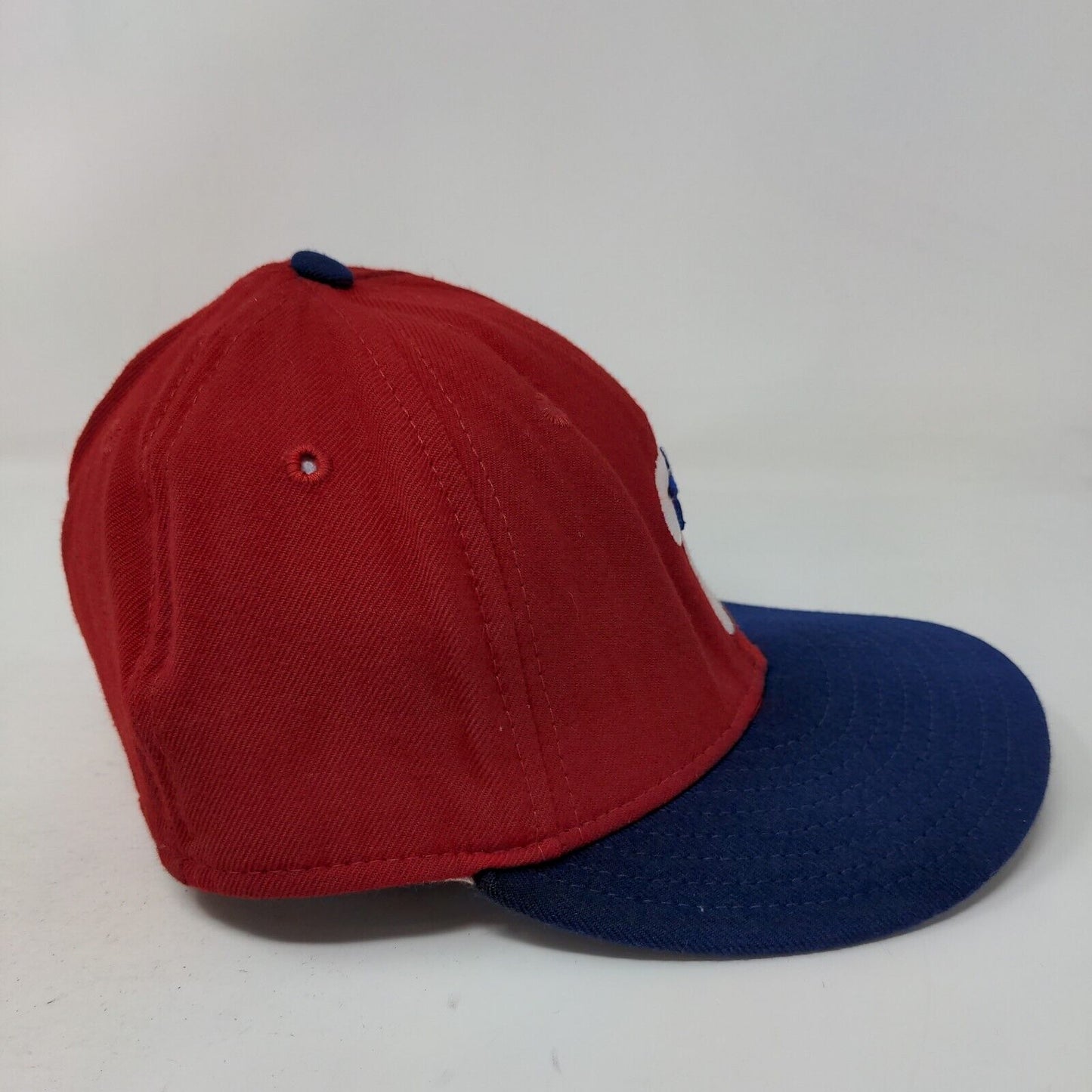New Era Mens Fitted Hat Red 6 7/8 Philadelphia Phillies Embroidered Logo 59Fifty