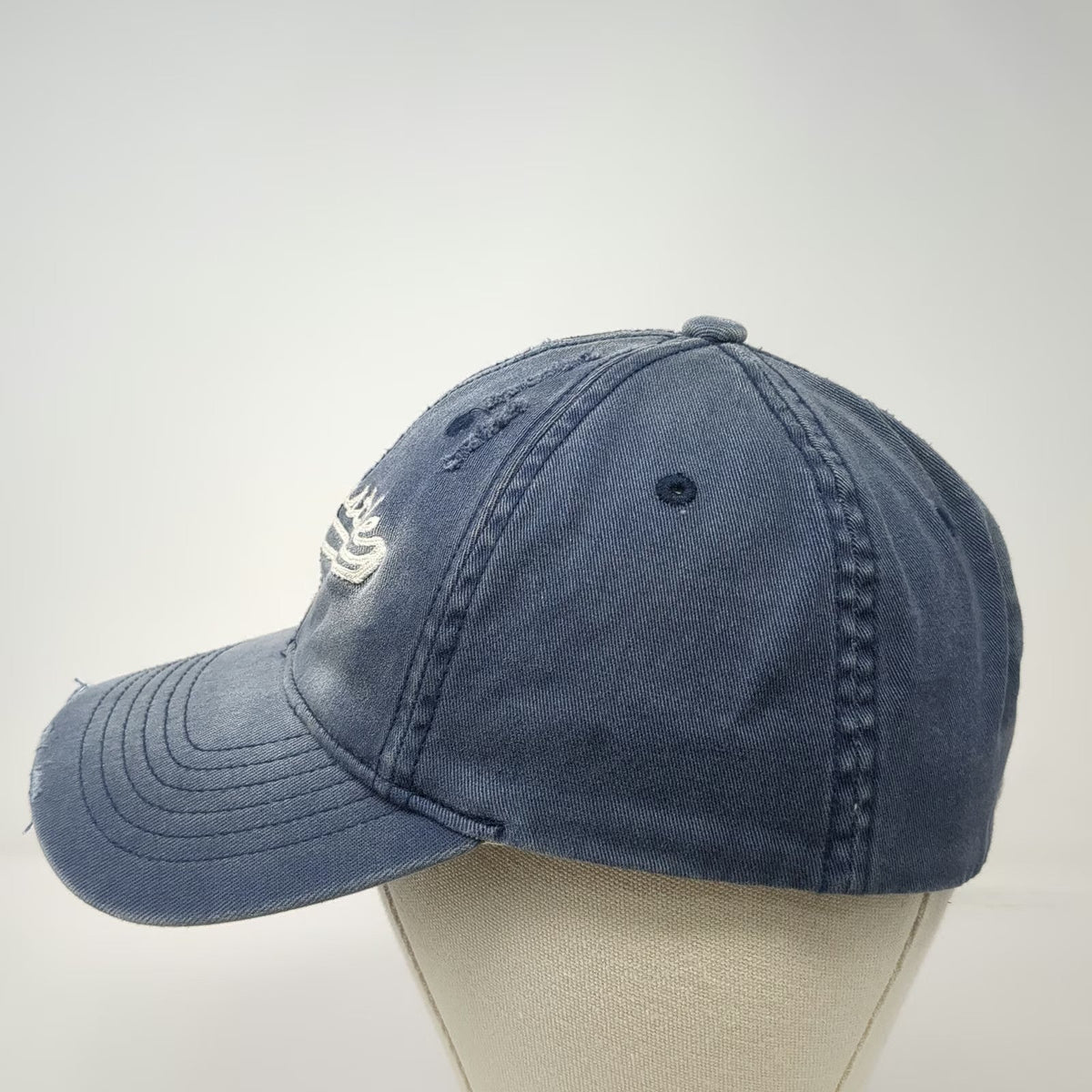 Aeropostale Baseball Cap Blue M Fitted Distressed Embroidered Logo Hat