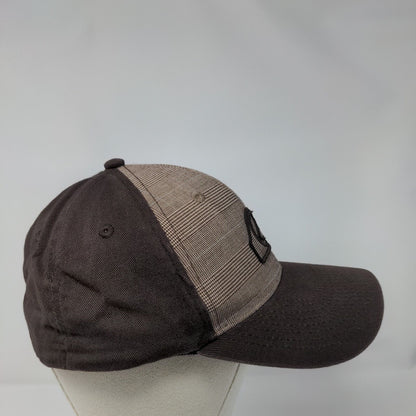Quiksilver Fitted Hat Brown One Size Embroidered Plaid Vent Holes