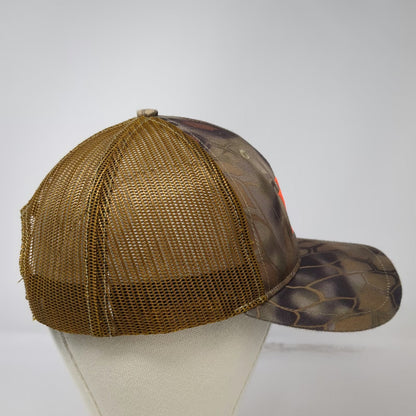 Vortex Trucker Hat Brown Orange One Size Camo Mesh Snapback Richardson Logo V