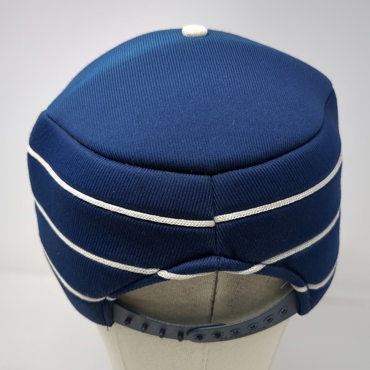 Blue Army Cap 7 5/8 Snapback Striped Padded Polyester Hat Triple White Stripes