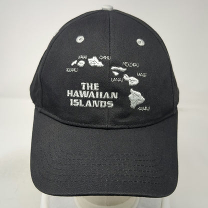 Surfware Baseball Cap Black One Size Hawaiian Islands Map Slideback Hat Cotton