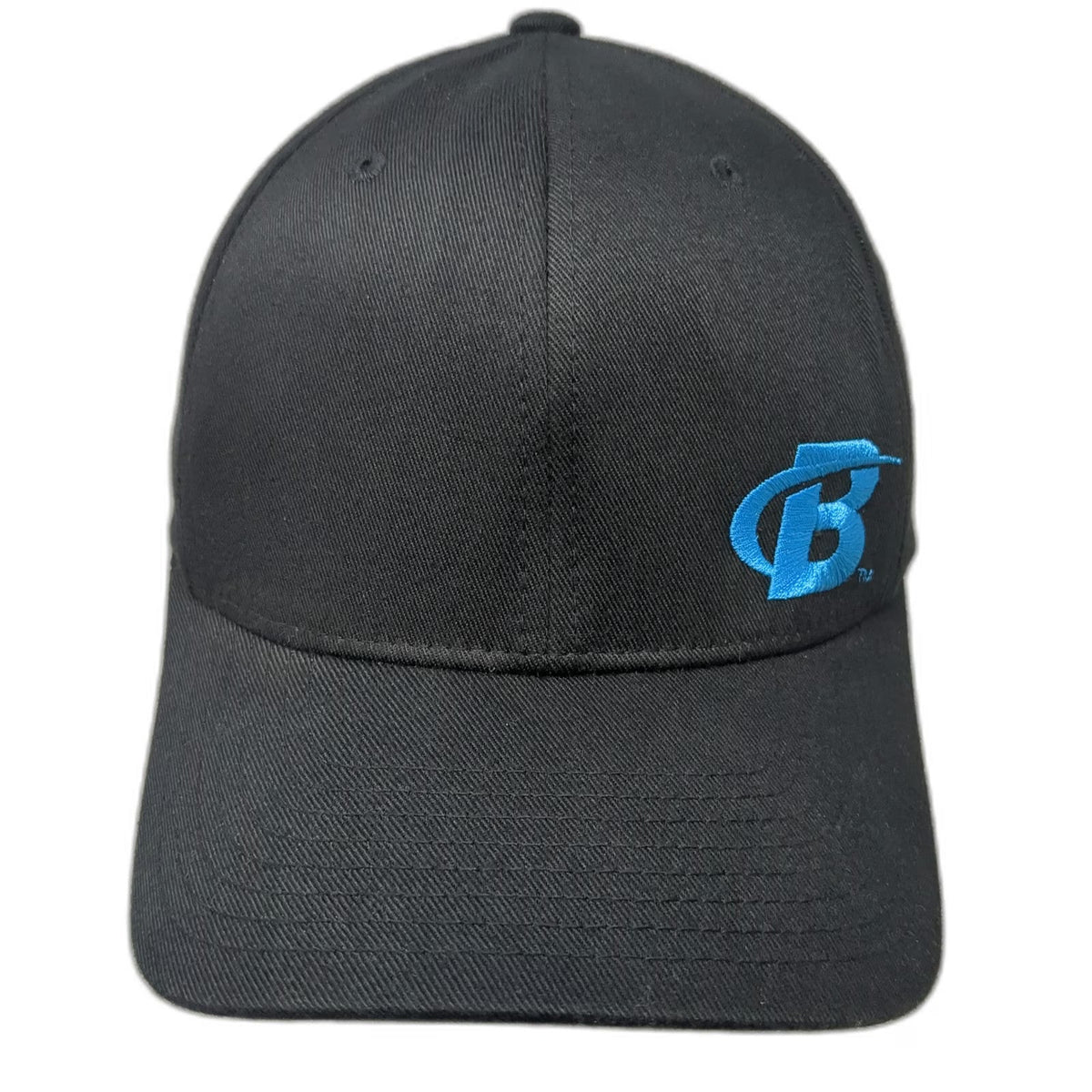 Flexfit Baseball Cap Black M Bodybuilding Logo Blue Embroidery Curved Brim hat