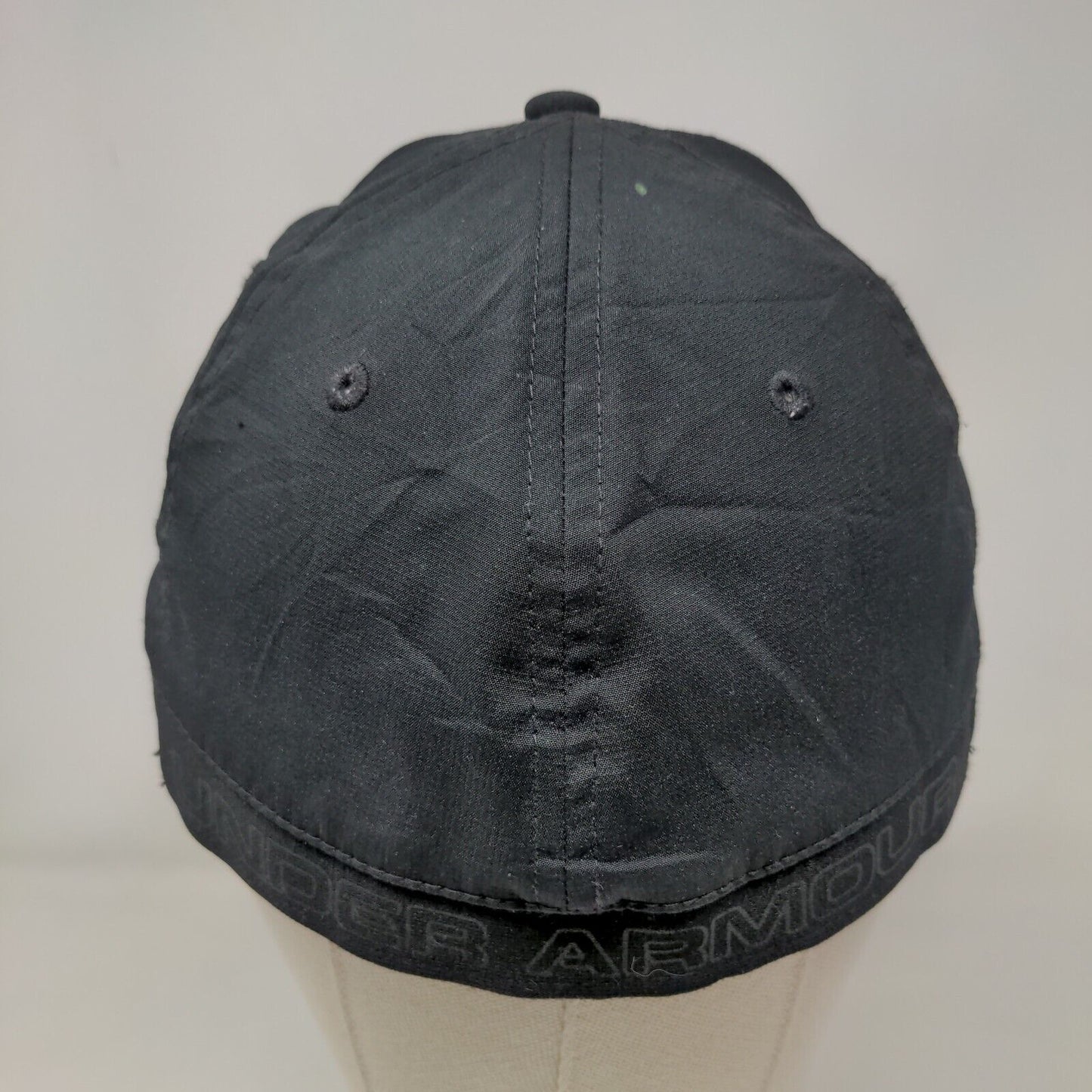 Under Armour Logo Fitted Hat Black Large/XL Solid Vent Holes 6 Panel