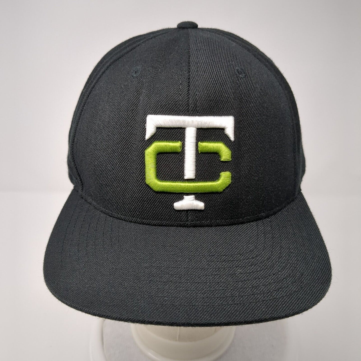 TC Snapback Hat Black OSFA Adjustable Embroidered Letters 6 Panel