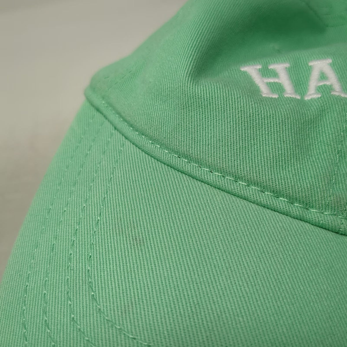 Aerie Baseball Cap Green One Size Happy Embroidered Cotton Slideback Hat