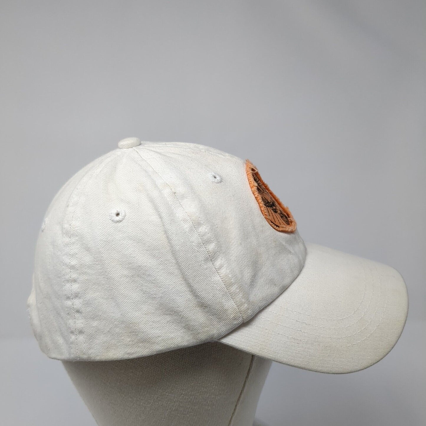 Unbranded Strapback Hat White One Size Adjustable Deer Patch 6 Panel