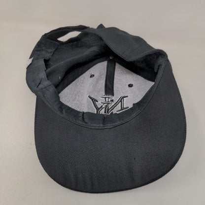 Unbranded Men's Strapback Hat Black Adjustable Embroidered New York Flames Logo