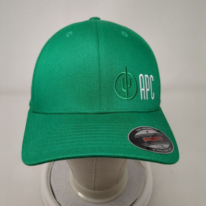 APC Fitted Hat Green L/XL Flexfit Embroidered Patriotic 6 Panel Yupoong