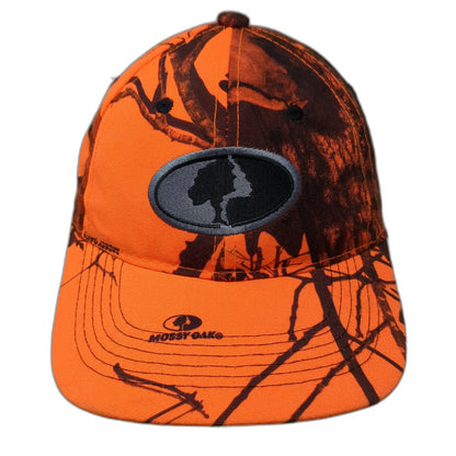 Mossy Oak Baseball Cap Orange Camo One Size Strapback Hunting Outdoor Logo Hat