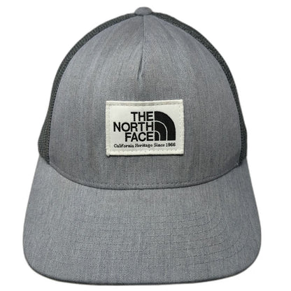 The North Face Trucker Hat Gray One Size Mesh Back Snapback Logo Patch