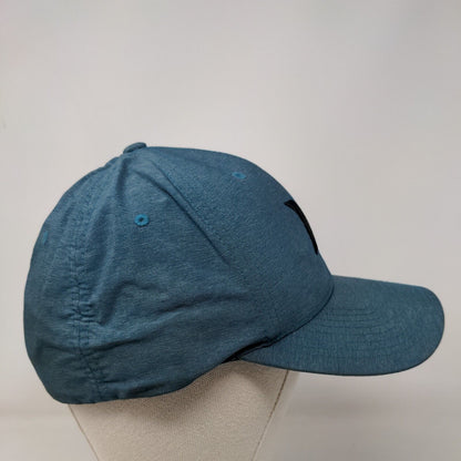 Hurley Fitted Hat Blue L/XL Embroidered Logo 6 Panel Flexfit Yupoong
