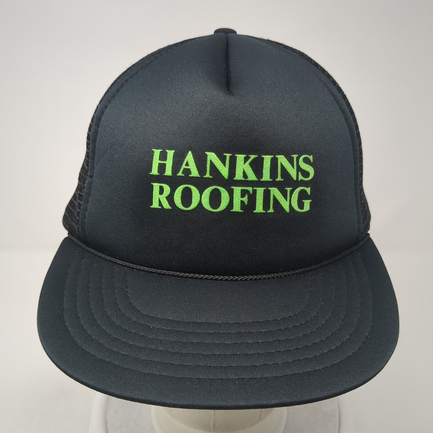 Hankins Roofing Snapback Trucker Hat Black One Size Mesh Back Sportsman