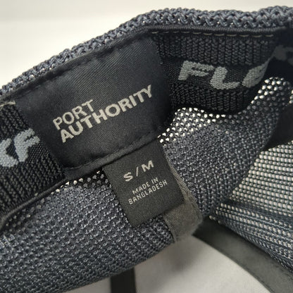 Port Authority Baseball Cap Gray M Meridian Speedway Racing Mesh Fitted hat