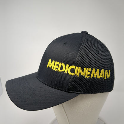 Medicine Man Fitted Hat Black S/M Embroidered Flexfit Breathable Yupoong