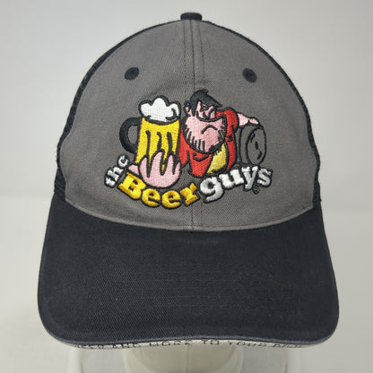The Beer Guys Strapback Trucker Hat Black One Size Mesh Back Colorblock