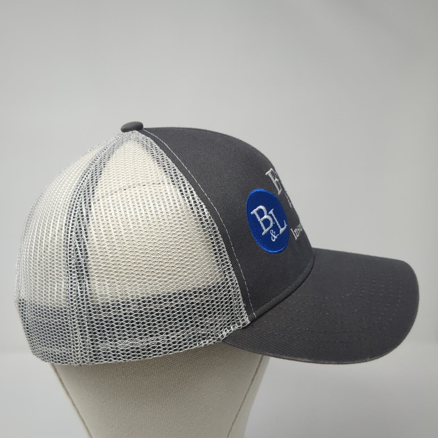 Burch & Liles Snapback Trucker Hat Gray One Size Mesh Back Outdoor Cap