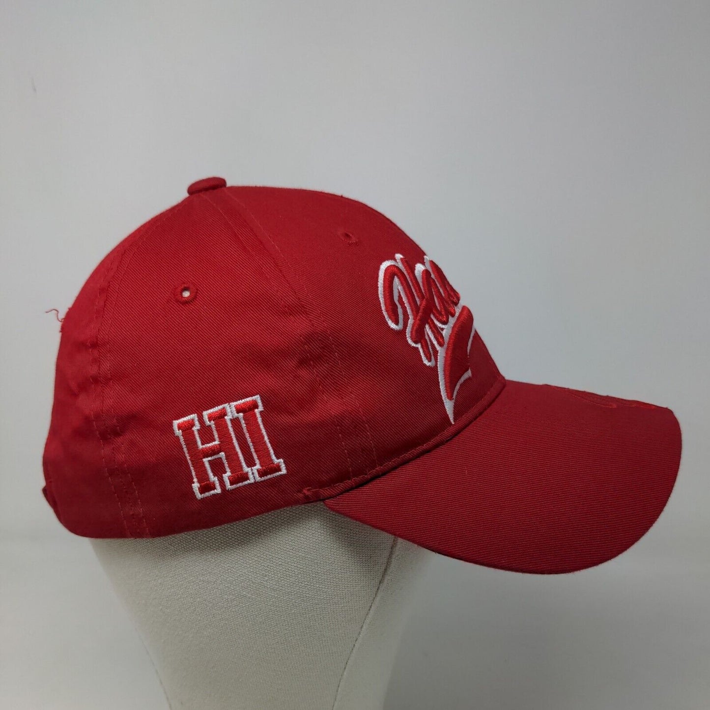 Chelona Men's Strapback Hat Red Embroidered Hawaii 100% Cotton