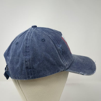 Team Beachbody 5 Panel Blue White Red One Size American Flag Frayed Washed Hat