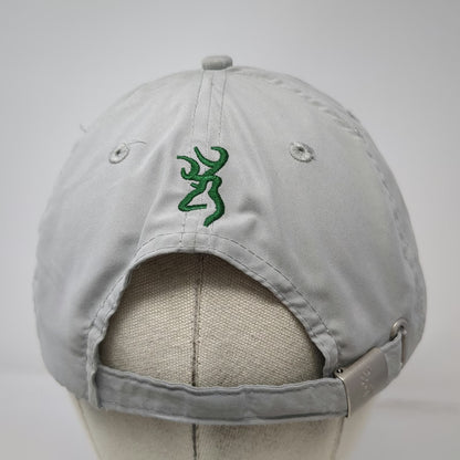 Browning Baseball Cap Gray One Size Buckmark Logo Embroidered Adjustable Strap