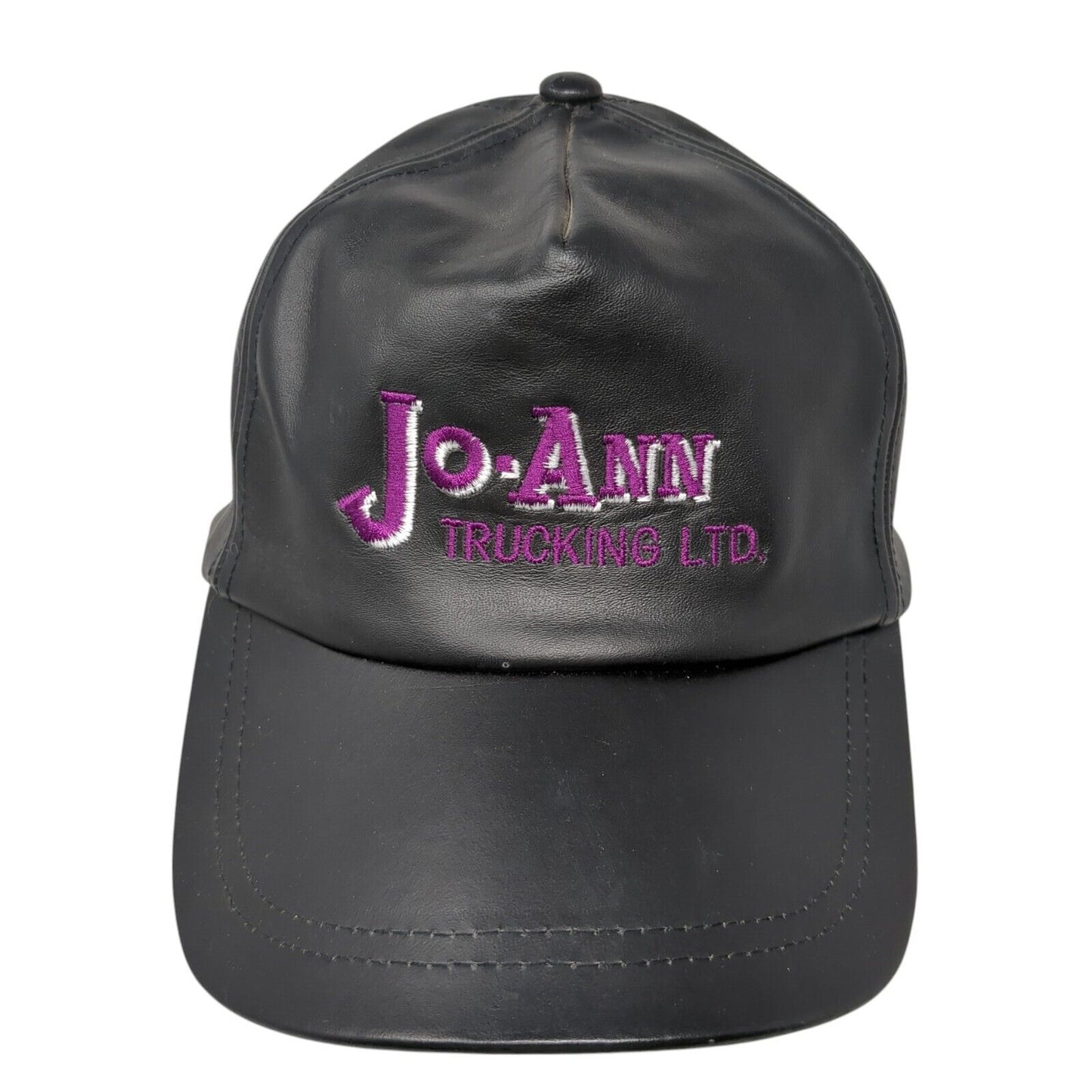 Jo-Ann Trucking Ltd. Strapback Hat Black One Size Adjustable Leather