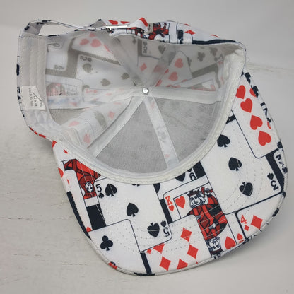 White Playing Cards Poker Gambling Allover Print One Size Baseball Cap Hat