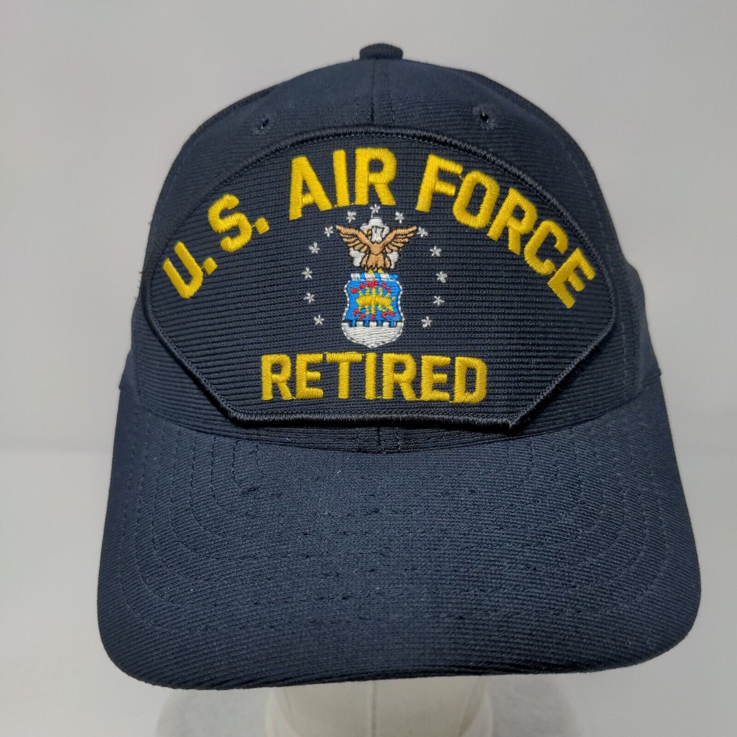 US Air Force Retired Snapbak Hat Blue OSFA Adjustable Embroidered Eagle Crest