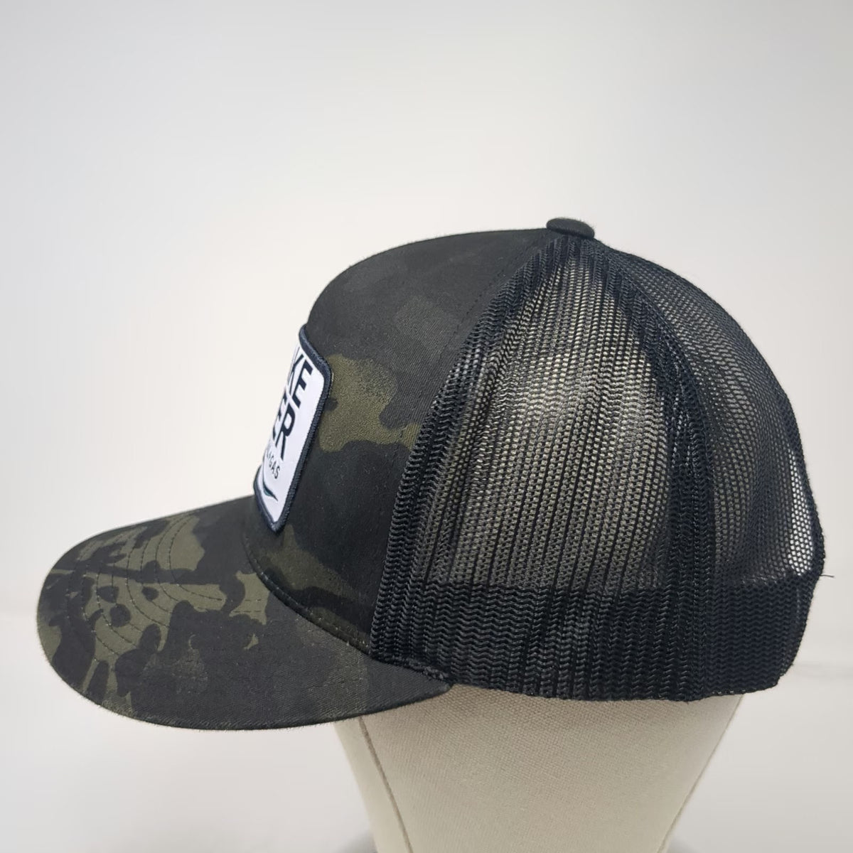 Yupoong Trucker Hat Green One Size Snapback Camo Snake River Oil Gas Patch