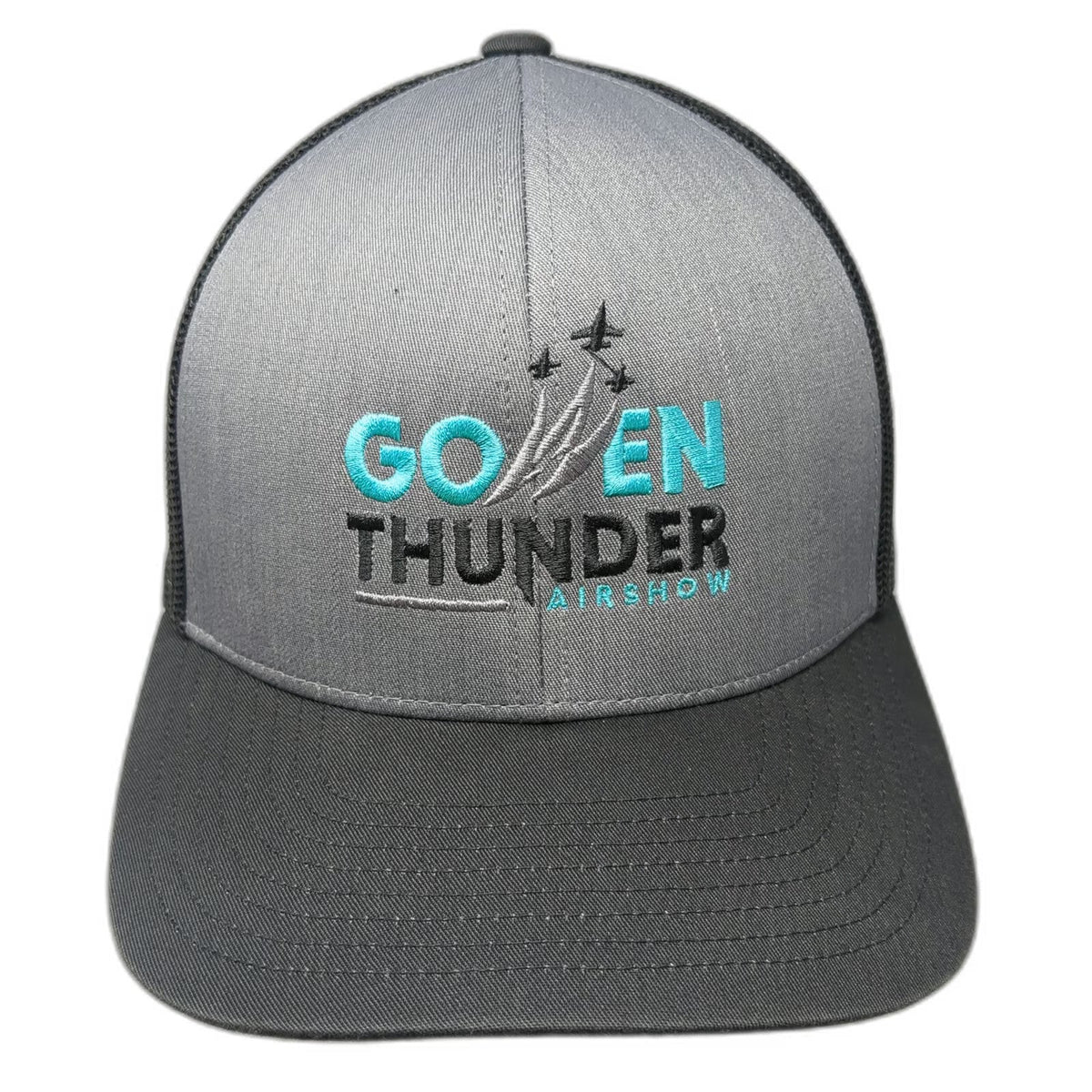 Pacific Headwear Gray Trucker Hat One Size Gowen Thunder Airshow Mesh Snapback