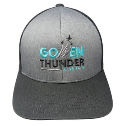 Pacific Headwear Gray Trucker Hat One Size Gowen Thunder Airshow Mesh Snapback