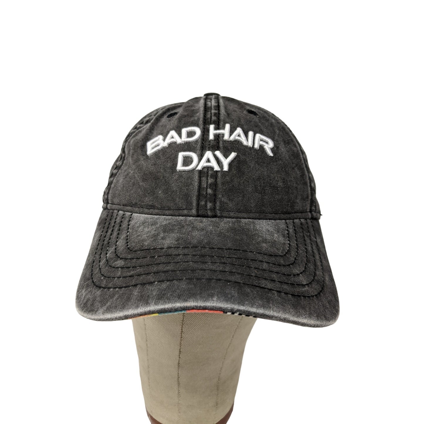 Bad Hair Day Slideback Hat Adjustable Black Colorful Embroidered OSFM