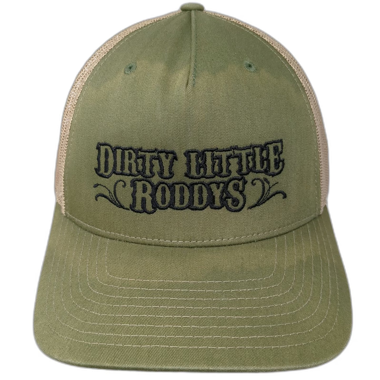 Richardson Trucker Hat Green One Size Dirty Little Roddys Mesh Back Snapback
