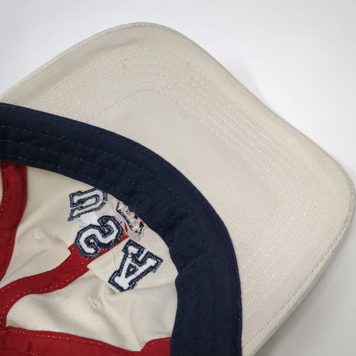G.H. Bass Baseball Cap Beige One Size USA Shield Slideback Cotton Pattern Hat