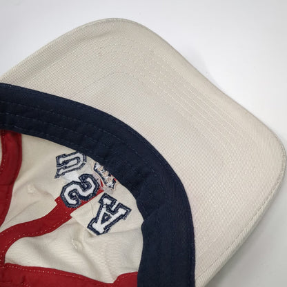 G.H. Bass Baseball Cap Beige One Size USA Shield Slideback Cotton Pattern Hat