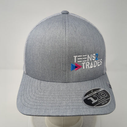 Teens 2 Trades Snapback Cruz Trucker Hat Heather Gray One Size Mesh Back