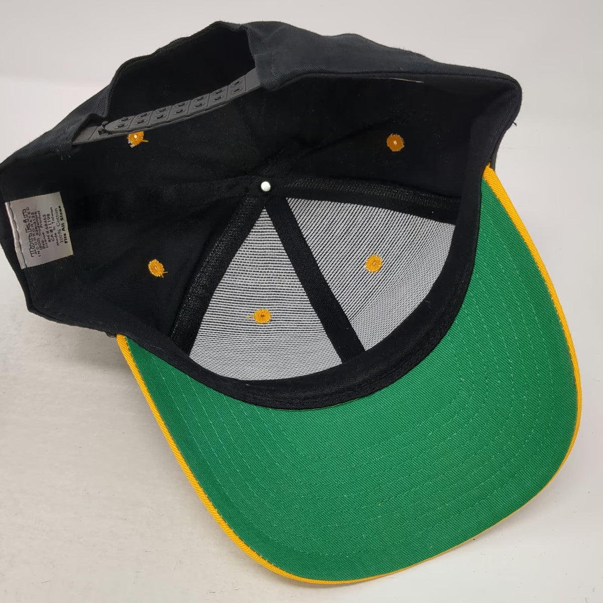 Tonkin Caterpillar Snapback Black Yellow Hat One Size Green Underbrim Machines
