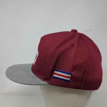 Costa Rica Pura Vida Snapback Hat Red One Size Embroidered Colorblock
