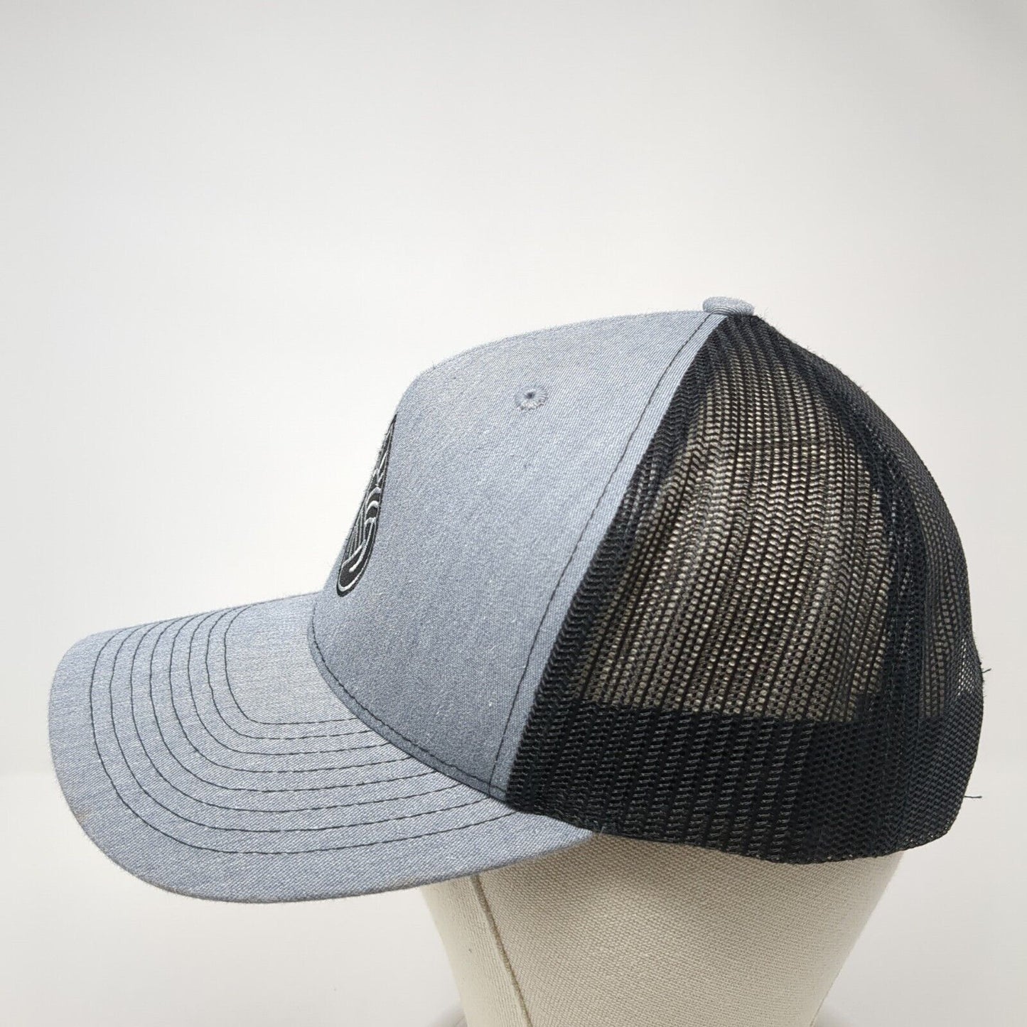 Richardson Snapback Trucker Hat Gray One Size Adjustable Mesh Back 6 Panel