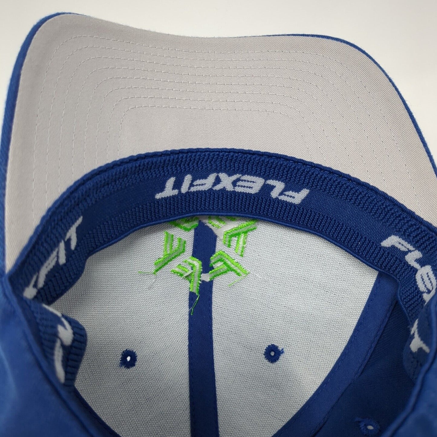 Fee Construction Logo Fitted Hat Blue S/M Embroidered Port Authority