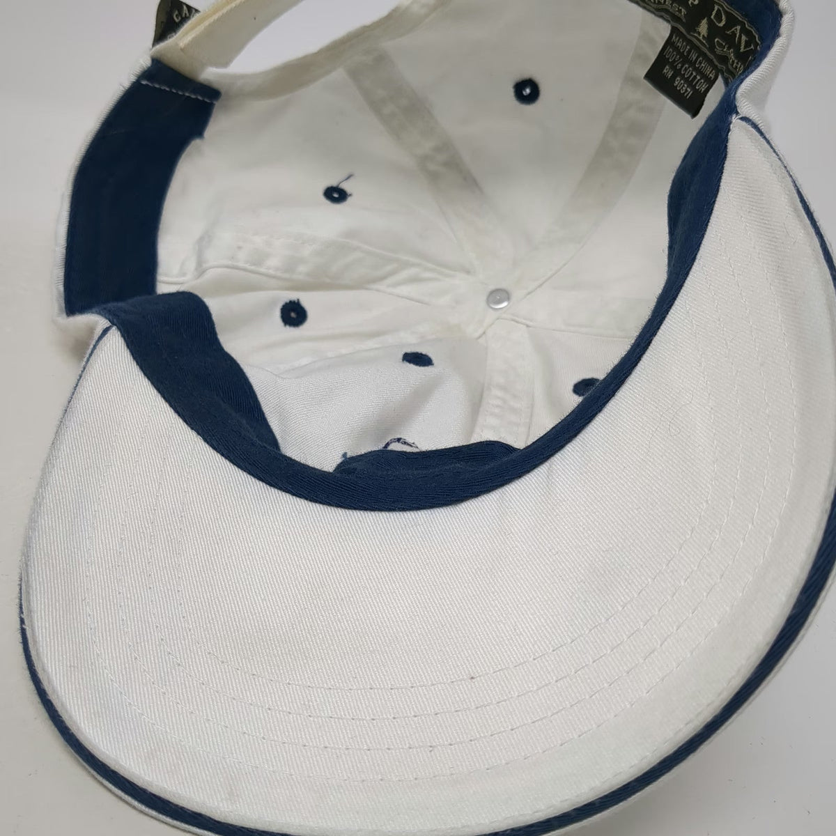 Camp David Baseball Cap White Blue One Size George W Bush 2004 American Flag hat